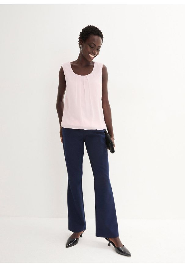 bonprix - Top bez rękawów. Kolor: różowy. Długość rękawa: bez rękawów. Styl: elegancki