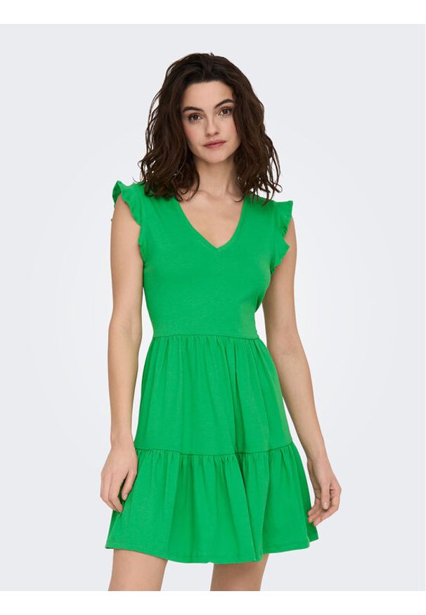 only - Sukienka letnia ONLY. Kolor: zielony. Materiał: bawełna. Sezon: lato