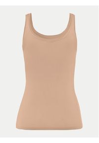 Hanro Top Touch Feeling 71814 Beżowy Slim Fit. Kolor: beżowy. Materiał: syntetyk