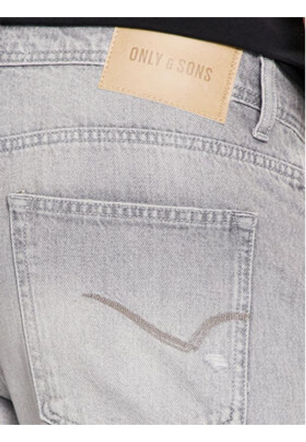 Only & Sons Szorty jeansowe Edge 22029639 Szary Straight Fit. Kolor: szary. Materiał: bawełna
