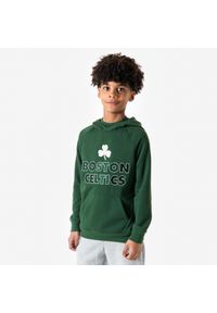TARMAK - Bluza z kapturem do koszykówki dla dzieci Tarmak NBA900 Boston Celtics. Typ kołnierza: kaptur. Kolor: zielony, biały, wielokolorowy. Materiał: tkanina, materiał. Sport: koszykówka