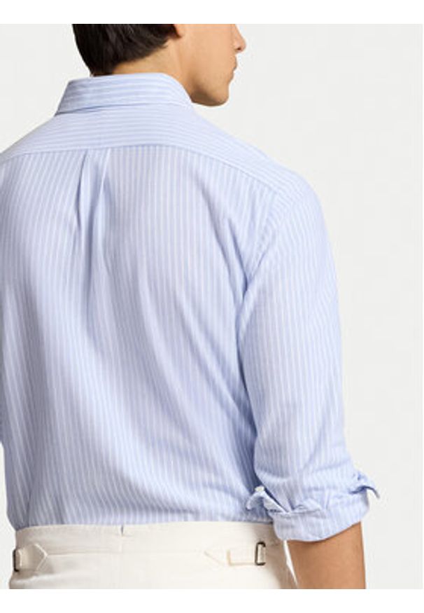Polo Ralph Lauren Koszula 710934575002 Błękitny Slim Fit. Typ kołnierza: polo. Kolor: niebieski. Materiał: bawełna