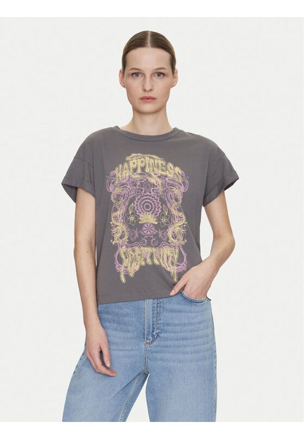 Noisy may - Noisy May T-Shirt Gaby 27033385 Szary Regular Fit. Kolor: szary. Materiał: bawełna