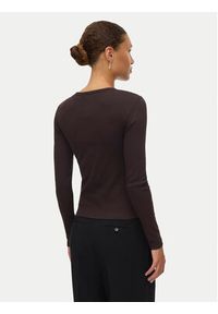 Vero Moda Top Chloe 10306897 Brązowy Slim Fit. Kolor: brązowy. Materiał: bawełna #3