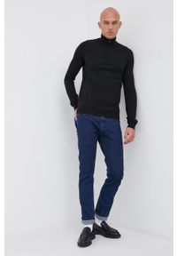 Hugo - Sweter wełniany. Okazja: na co dzień. Kolor: czarny. Materiał: wełna. Długość rękawa: długi rękaw. Długość: krótkie. Styl: casual #3