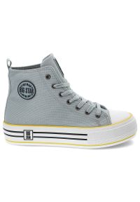 Big-Star - Niebieskie Trampki Big Star Damskie Stylowe Buty. Okazja: na co dzień, do pracy, na spacer. Kolor: niebieski. Materiał: materiał. Szerokość cholewki: normalna. Sezon: wiosna. Styl: elegancki #6