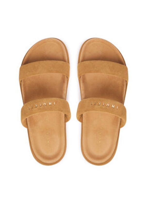 Inuikii Klapki Slaps 1004.003.0671 Beżowy ciemny. Kolor: beżowy. Materiał: zamsz, skóra