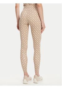 Guess Legginsy V5YB18 MC03W Beżowy Slim Fit. Kolor: beżowy. Materiał: syntetyk