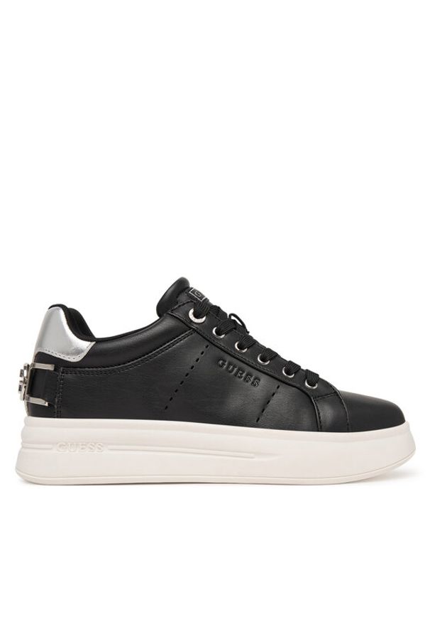 Guess Sneakersy FLPWES ELE12 Czarny. Kolor: czarny. Materiał: skóra
