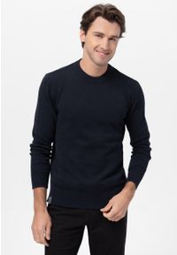 Volcano - Bawełniany sweter S-RAYAN. Okazja: na co dzień. Kolor: niebieski. Materiał: bawełna. Styl: klasyczny, casual, elegancki #1