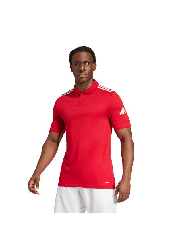 Adidas - Koszulka męska adidas Squadra 25 Polo. Typ kołnierza: polo. Kolor: wielokolorowy, biały, czerwony. Sport: piłka nożna