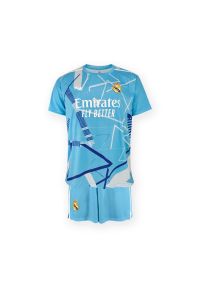 Real Madrid - Zestaw dziecięcy koszulka + spodenki bramkarskie Real Madryt. Kolor: niebieski. Materiał: dresówka. Styl: sportowy
