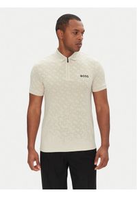 BOSS Polo Philix Toc Jq 50538106 Beżowy Slim Fit. Typ kołnierza: polo. Kolor: beżowy. Materiał: syntetyk