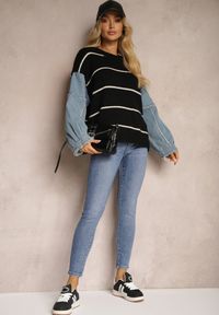 Renee - Niebieskie Jeansy High Waist o Kroju Skinny Riadoria. Okazja: na co dzień. Stan: podwyższony. Kolor: niebieski. Styl: elegancki, casual, klasyczny, sportowy #5