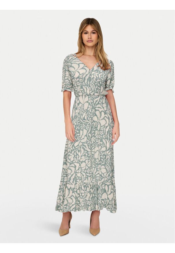 only - ONLY Sukienka letnia 15270519 Beżowy Regular Fit. Kolor: beżowy. Materiał: wiskoza. Sezon: lato