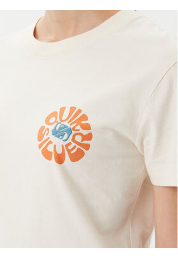 Quiksilver T-Shirt EQWZT03181 Beżowy Relaxed Fit. Kolor: beżowy. Materiał: bawełna
