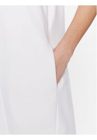 Karl Lagerfeld - KARL LAGERFELD Sukienka codzienna Logo 225W1356 Biały Relaxed Fit. Okazja: na co dzień. Typ kołnierza: dekolt w karo. Kolor: biały. Materiał: bawełna. Typ sukienki: proste. Styl: casual #4