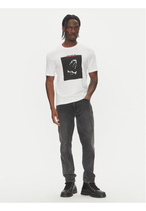 Hugo - HUGO T-Shirt Dobero 50542734 Biały Regular Fit. Kolor: biały. Materiał: bawełna