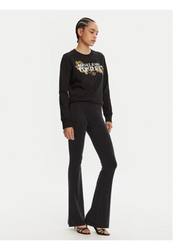 Versace Jeans Couture Bluza 78HAIC06 Czarny Regular Fit. Typ kołnierza: kołnierzyk włoski. Kolor: czarny. Materiał: bawełna