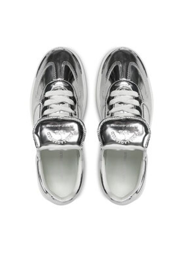 Karl Lagerfeld - KARL LAGERFELD Sneakersy KL63820 Srebrny. Kolor: srebrny. Materiał: skóra, lakier