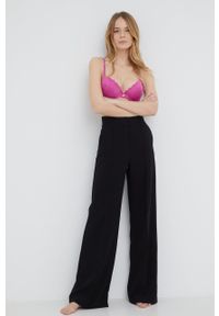 Emporio Armani Underwear biustonosz kolor fioletowy koronkowy gładki. Kolor: fioletowy. Materiał: koronka. Rodzaj stanika: wyciągane miseczki. Wzór: gładki #2