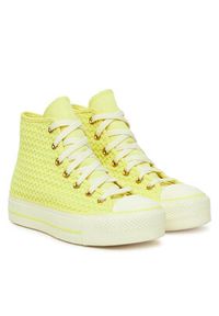 Converse Trampki Chuck Taylor All Star Lift Platform Knit A14967C Żółty. Kolor: żółty. Materiał: materiał. Obcas: na platformie #2