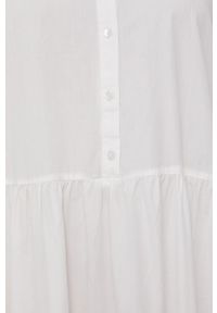 Vero Moda Sukienka bawełniana kolor biały mini oversize. Typ kołnierza: kołnierzyk stójkowy. Kolor: biały. Materiał: bawełna. Długość rękawa: krótki rękaw. Typ sukienki: oversize. Długość: mini #2