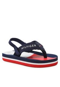 TOMMY HILFIGER - Tommy Hilfiger Sandały Flag Flap Flop T1B8-32917-0058 Granatowy. Kolor: niebieski. Materiał: materiał #6