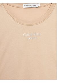 Calvin Klein Jeans Sukienka codzienna Overlap IG0IG01959 Beżowy Regular Fit. Okazja: na co dzień. Kolor: beżowy. Materiał: bawełna. Typ sukienki: proste. Styl: casual #3