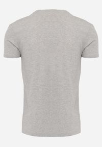 Born2be - Jasnoszara Koszulka T-shirt z Bawełny z Dekoltem w Serek Rionisse. Okazja: do domu, do pracy. Typ kołnierza: dekolt w serek. Kolor: szary. Materiał: bawełna. Styl: elegancki, klasyczny #2