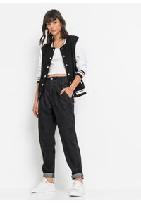 bonprix - Dżinsy Mom, high waist, ze stretchem. Stan: podwyższony. Kolor: czarny #3