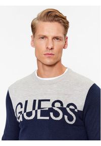 Guess Sweter M3BR09 Z3052 Granatowy Regular Fit. Kolor: niebieski. Materiał: syntetyk