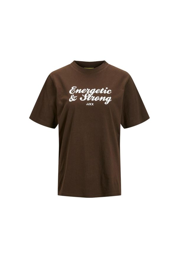 Koszulka damska JJXX bea. Kolor: brązowy. Materiał: jersey, bawełna