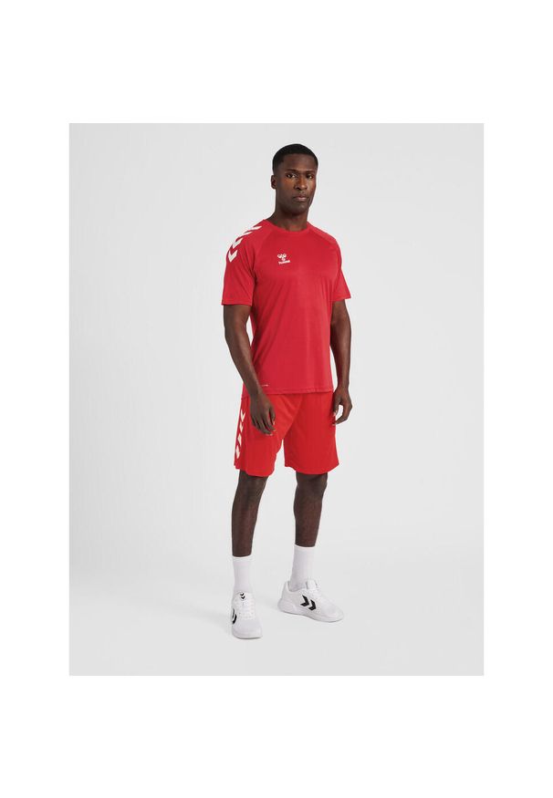 Spodenki piłkarskie męskie Hummel Core XK Poly Shorts. Kolor: czerwony, różowy, wielokolorowy. Sport: piłka nożna