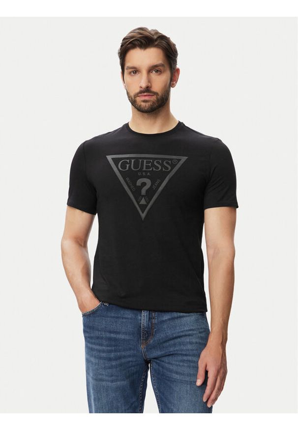 Guess T-Shirt 182680 Czarny Classic Fit. Kolor: czarny