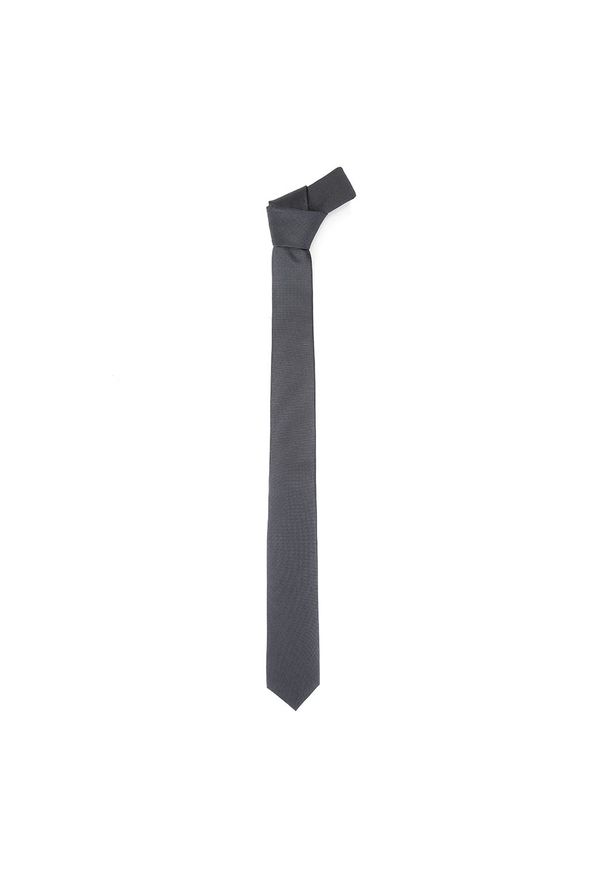 Wittchen - Krawat jedwabny bez wzoru. Kolor: szary. Materiał: jedwab. Wzór: kropki. Styl: elegancki
