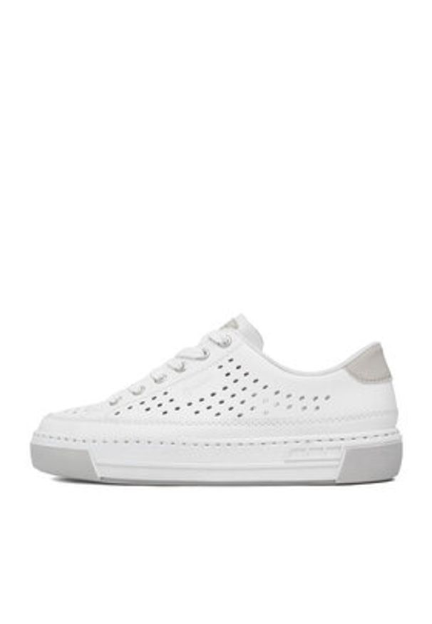 Rieker Sneakersy CEO-L8849-80 Biały. Kolor: biały. Materiał: skóra