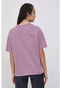 Superdry T-shirt bawełniany kolor fioletowy. Okazja: na co dzień. Kolor: fioletowy. Materiał: bawełna. Wzór: nadruk. Styl: casual #5