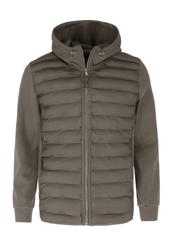 Volcano - Bluza z kapturem, pikowana B-KLARK. Okazja: na co dzień. Typ kołnierza: kaptur. Kolor: beżowy. Materiał: materiał. Styl: casual