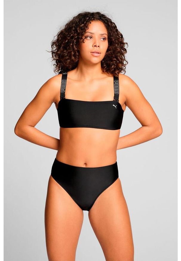 Puma - Dół od bikini z wysokim stanem, czarne. Stan: podwyższony. Kolor: niebieski. Materiał: poliester