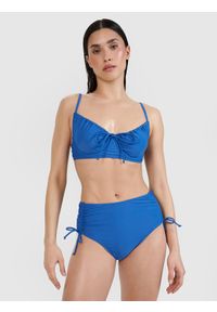 4f - 4F Góra od bikini damska - niebieska M. Kolor: niebieski. Materiał: materiał, syntetyk, elastan