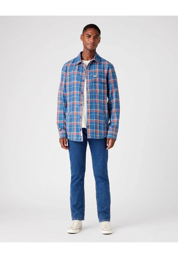 Wrangler - WRANGLER SHACKET MĘSKA KOSZULA W KRATĘ DŁUGI RĘKAW W5B3BXA20 112146103. Długość rękawa: długi rękaw. Długość: długie