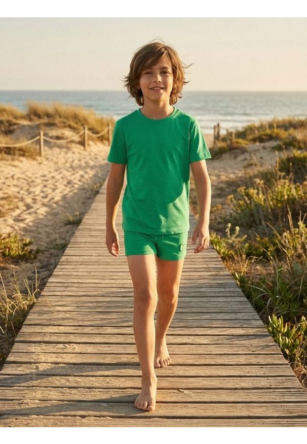 Sinsay - Kąpielówki z naszywką - zielony. Kolor: zielony. Wzór: aplikacja