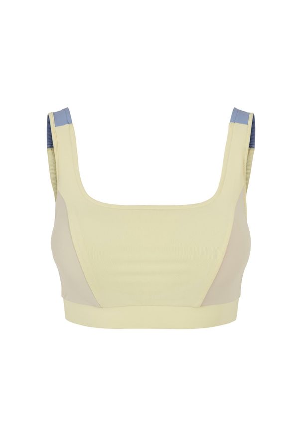 Biustonosz dla kobiet Urban Classics Color Block. Kolor: żółty, wielokolorowy, zielony. Sport: fitness