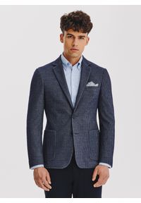 Pako Lorente - PAKO LORENTE - Casualowa marynarka męska w kolorze granatowym. Okazja: na co dzień. Kolor: niebieski. Materiał: poliester, elastan, bawełna. Styl: casual #1