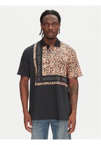 Just Cavalli Polo 78OAGE15 Czarny Regular Fit. Typ kołnierza: polo. Kolor: czarny. Materiał: bawełna