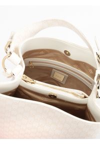 Kazar - Skórzana torebka z beżowym printem. Kolor: beżowy. Wzór: nadruk. Materiał: skórzane. Styl: elegancki, casual. Rodzaj torebki: do ręki #9