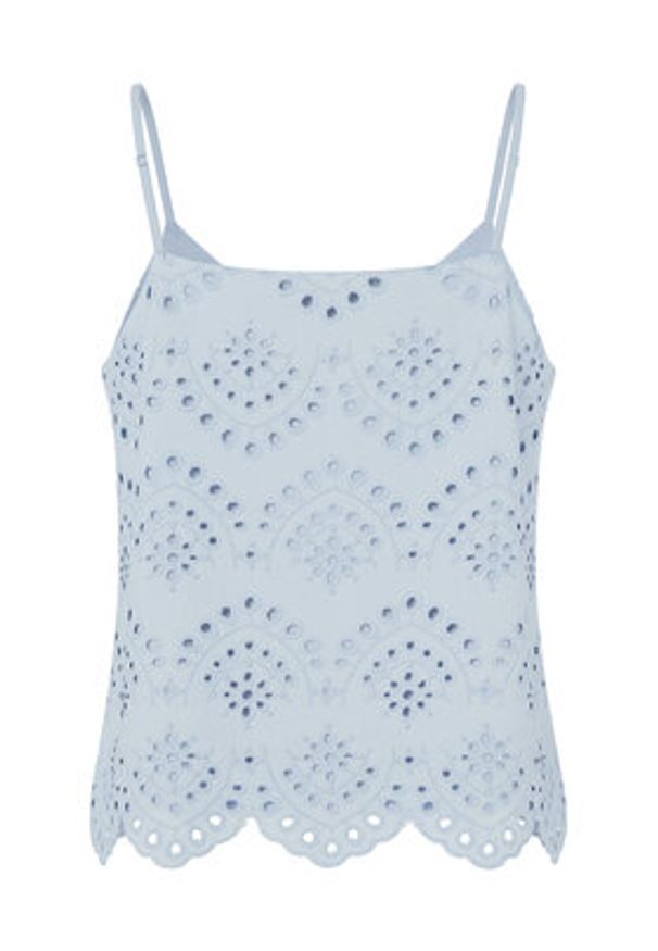 Pieces Top Vilde 17156563 Błękitny Regular Fit. Kolor: niebieski. Materiał: bawełna