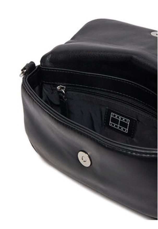 Tommy Jeans Torebka Tjw Pillow Flap Crossover AW0AW16978 Czarny. Kolor: czarny. Materiał: skórzane