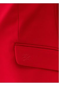 Karl Lagerfeld - KARL LAGERFELD Marynarka 230W1402 Czerwony Regular Fit. Typ kołnierza: dekolt w karo. Kolor: czerwony. Materiał: syntetyk